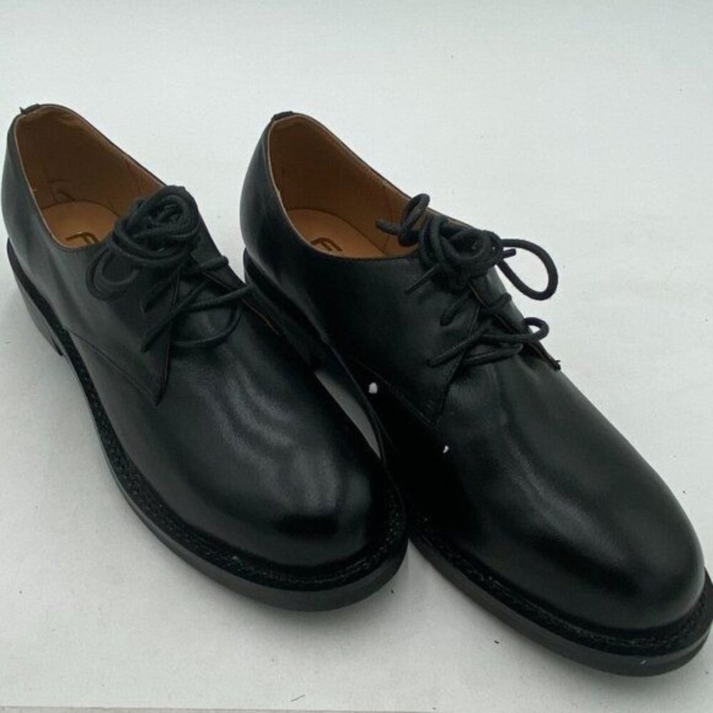 Men Leather Classic Lace up Flat Oxford Low Heel Round Toe Casual Dress Pump